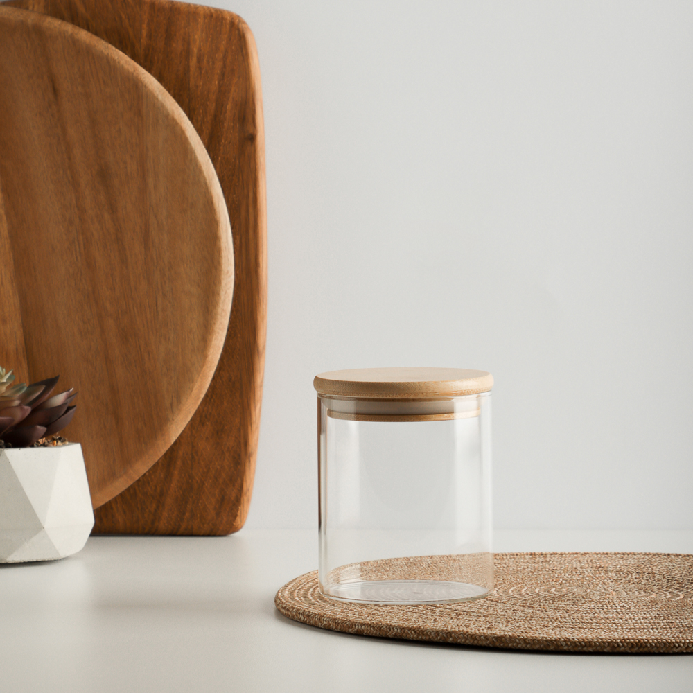 VETTA ЭКО Эллипс Банка для хранения 450мл, 10х8,5см, стекло, бамбук - #5
