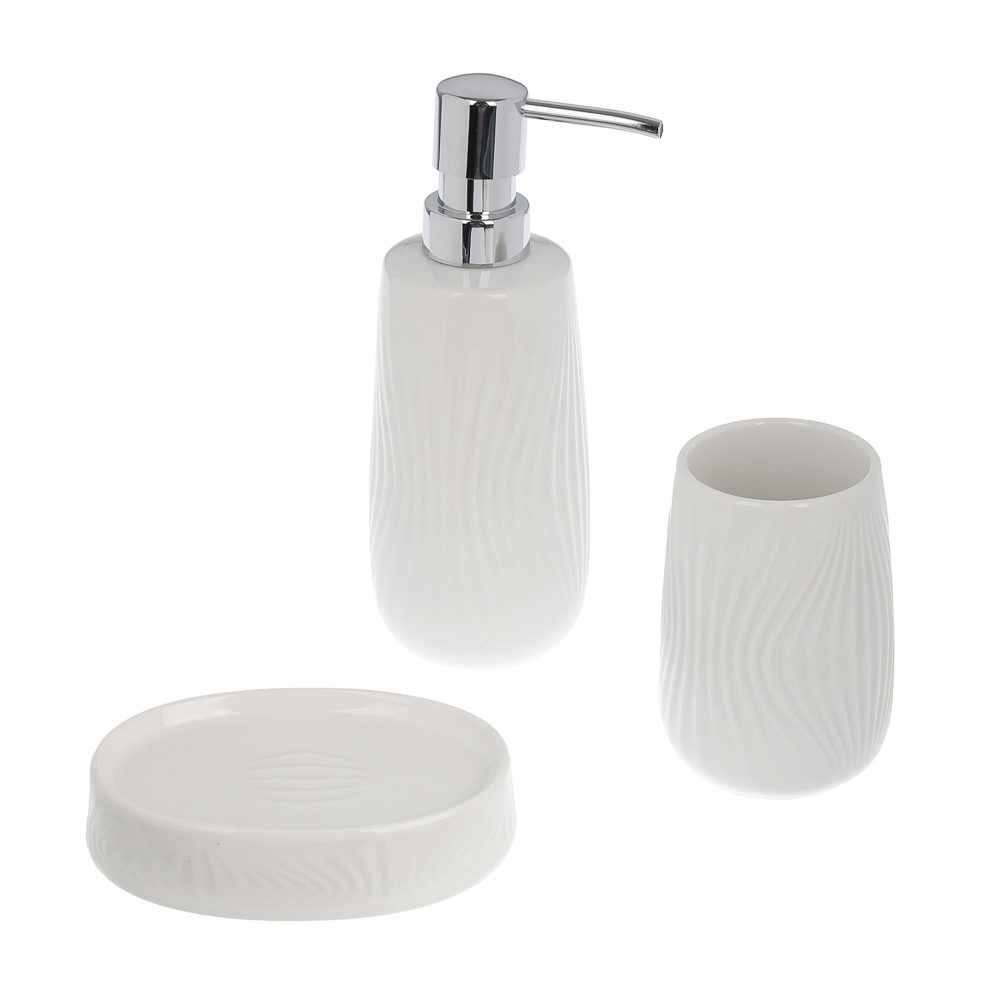 Диспенсер для жидкого мыла тм VETTA Тиволи, 240мл, керамогранит, белый, 7,3x7,3x18,5см - #6