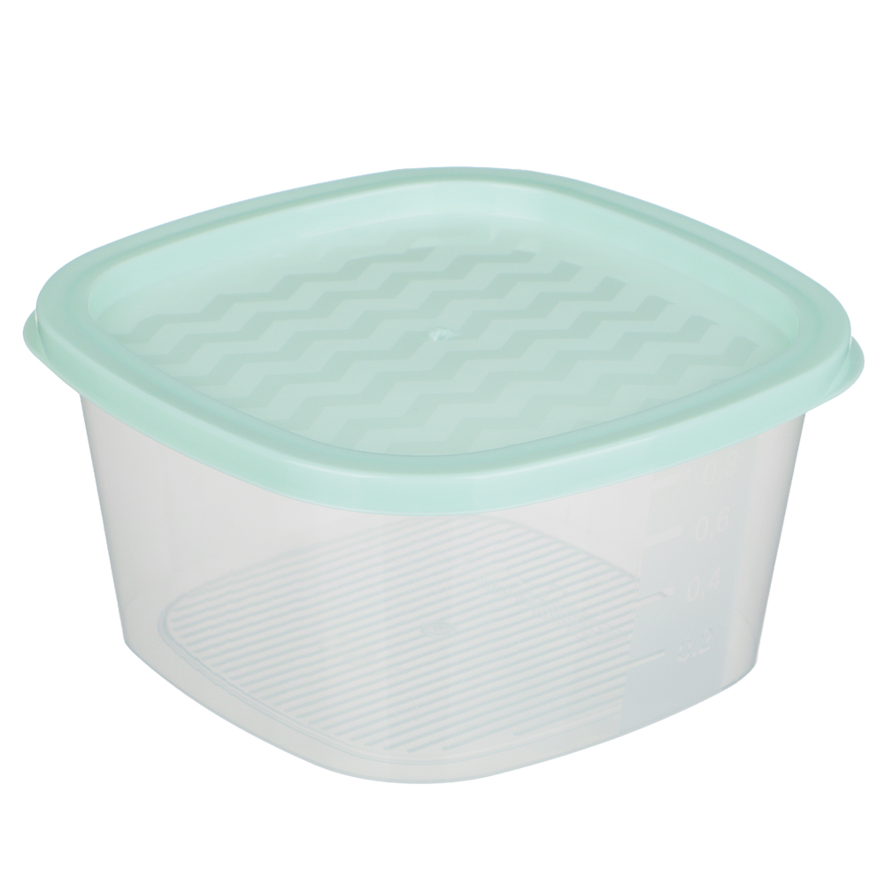 Набор квадратных контейнеров пищевых 3шт (0,9л; 1,55л; 2,65л), пластик - #7