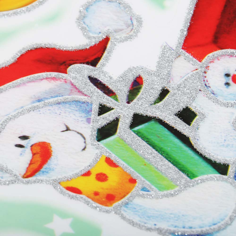 Наклейка Сноубум новогодняя с глиттером, 30х42 см - #3