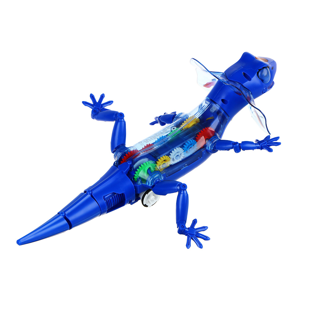 BY Ящерица с шестерёнками, 3хАА, ABS, свет, звук, движение, 27x12x9см - #4