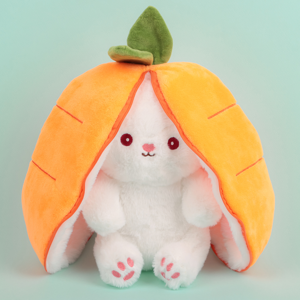 МЕШОК ПОДАРКОВ Игрушка мягкая в виде животных "Морковный заяц", полиэстер, 25см, 2 дизайна - #9