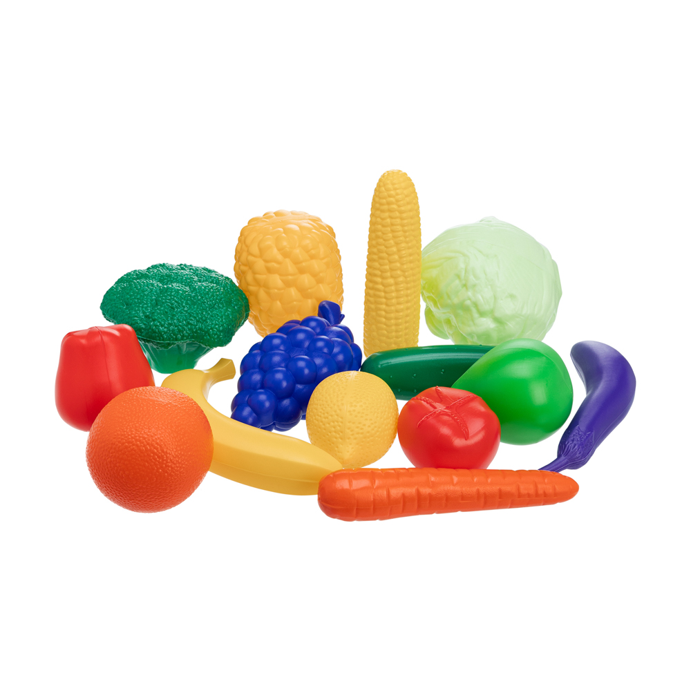 BY Kids Набор игровой "Фрукты, овощи" в сумке, 15 предметов, пластик, текстиль, 33х38х9см МТ2204 - #3