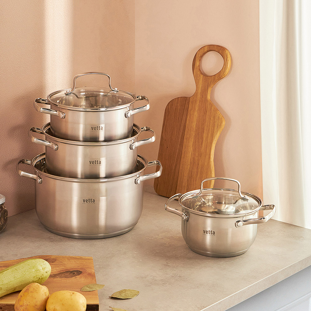VETTA Берн Кастрюля 24х14см. 6,1л. со стекл. крышкой, индукция - #10