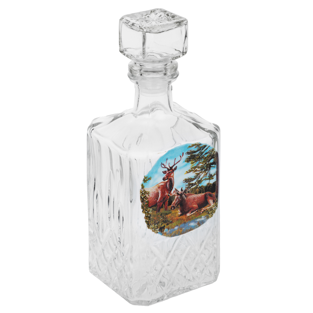 Набор Охота штоф 0,5л + стопки 50мл 6шт, стекло, с декором - #3