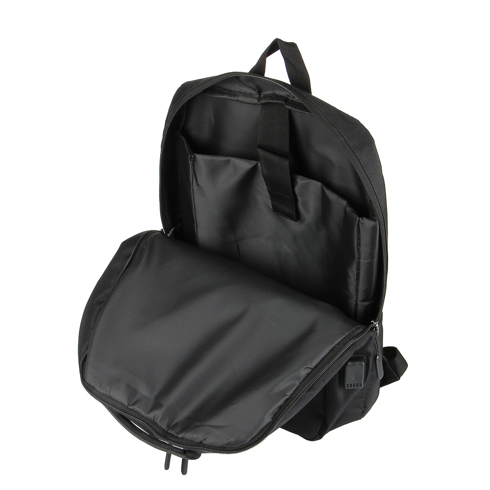 Рюкзак универсальный 45x31,5x12см, 2 отд, 1 карм., отделка прорезин.матер., USB, ПЭ под ткань,черный - #5
