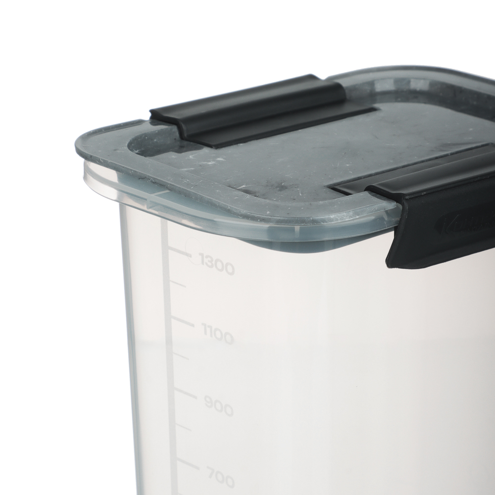 Контейнер герметичный с защелками для сыпучих продуктов 1500мл, пластик - #2