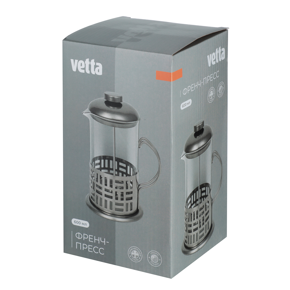 VETTA Френч-пресс 600мл нерж.сталь, стекло - #5