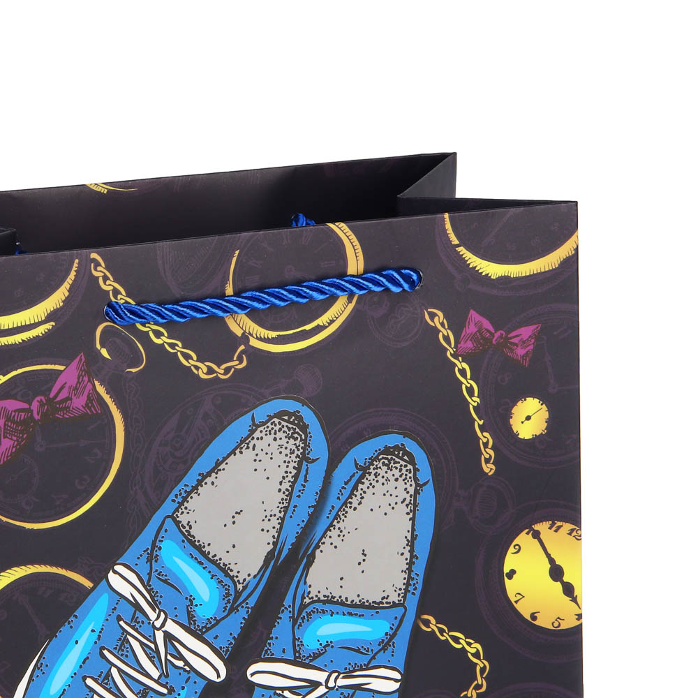 Пакет подарочный бумажный тм LADECOR M 18x23x10 см, для мужчин арт 2, 4 дизайна - #3