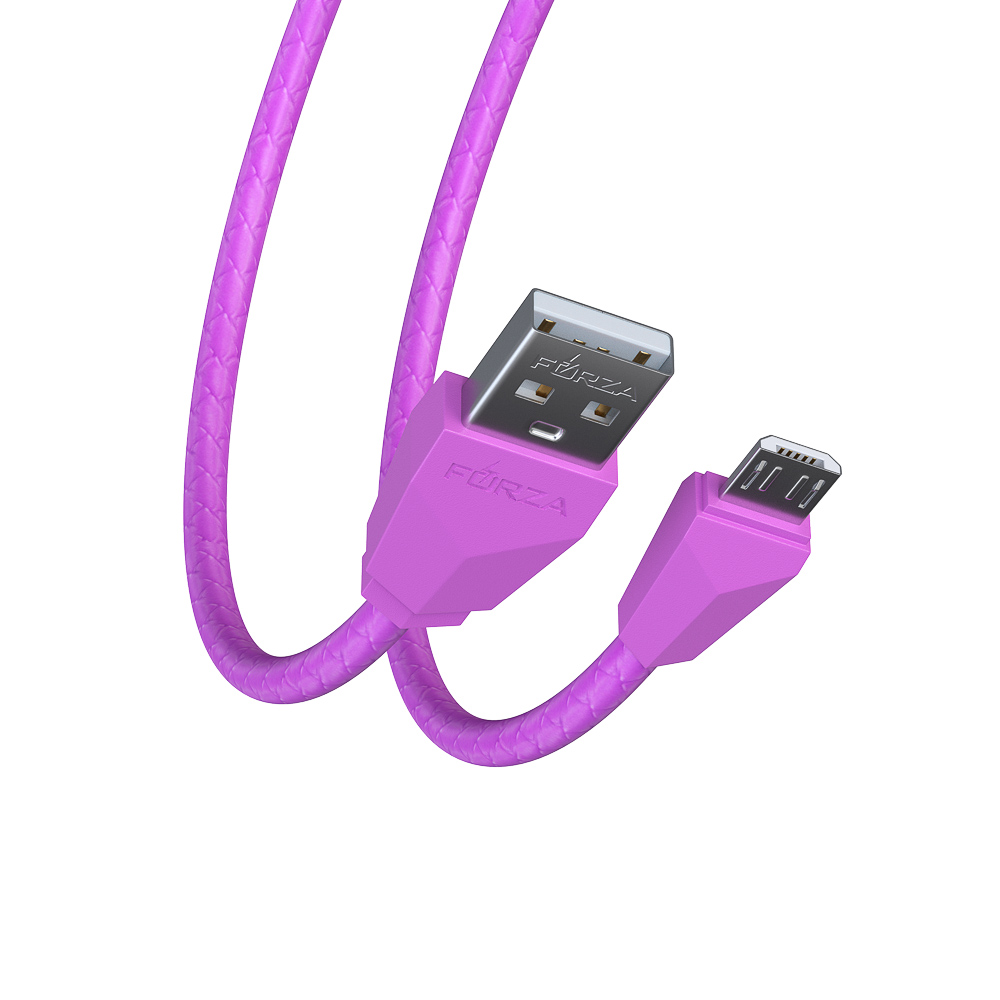 FORZA Кабель для зарядки Комфорт Micro USB, 1м, 1А, прорезиненный, 5 цветов, пакет - #5