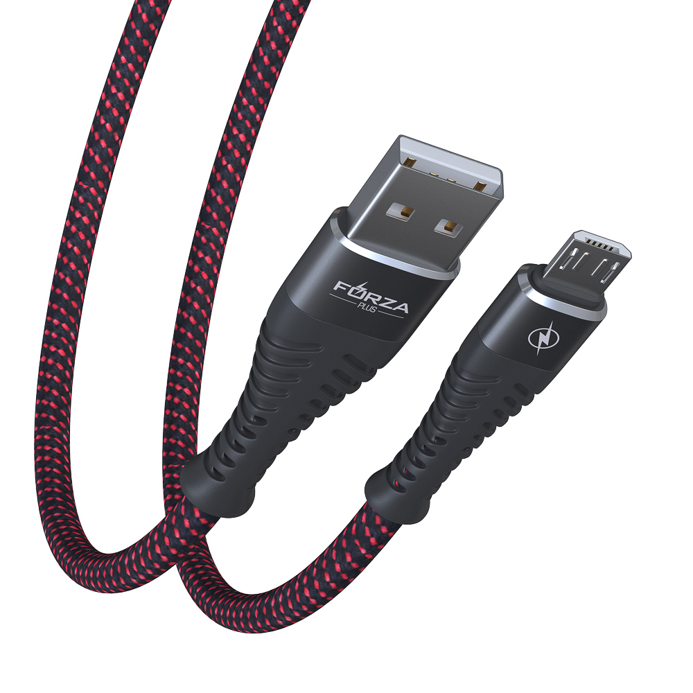 FORZA Кабель для зарядки Венеция Micro USB, 1м, 2А, тканевая оплётка, 3 цвета, пакет - #13