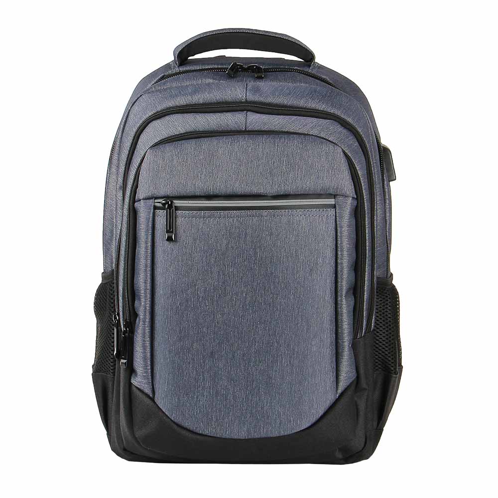 Рюкзак универсальный 46x35,5x19см, 2 отд, 3 карм., спинка с эрг.элементами, USB/науш., серый, ПЭ - #1