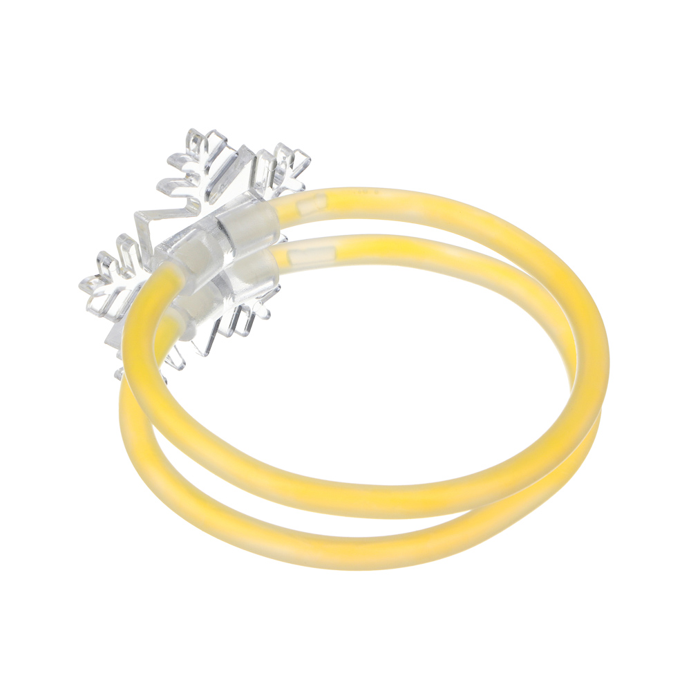 СНОУ БУМ Набор неоновых браслетов со снежинками 2 шт, 4 палочки по 20 см, пластик - #5