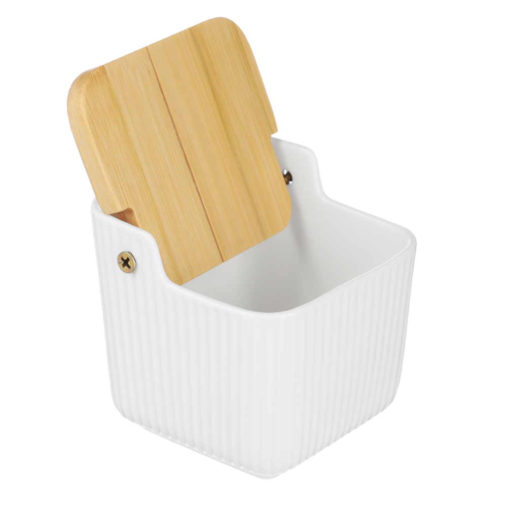 Банка для хранения тм MILLIMI, 350мл, фарфор, бамбук - #3