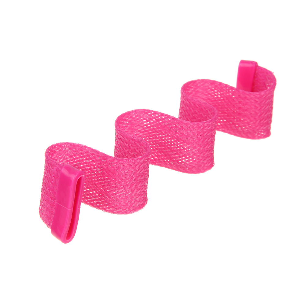 Бигуди-волны с крючком для укладки волос ЮНИLOOK, 25х3см, пластик, нейлон, 12шт, 2 цвета, ACS-70 - #7