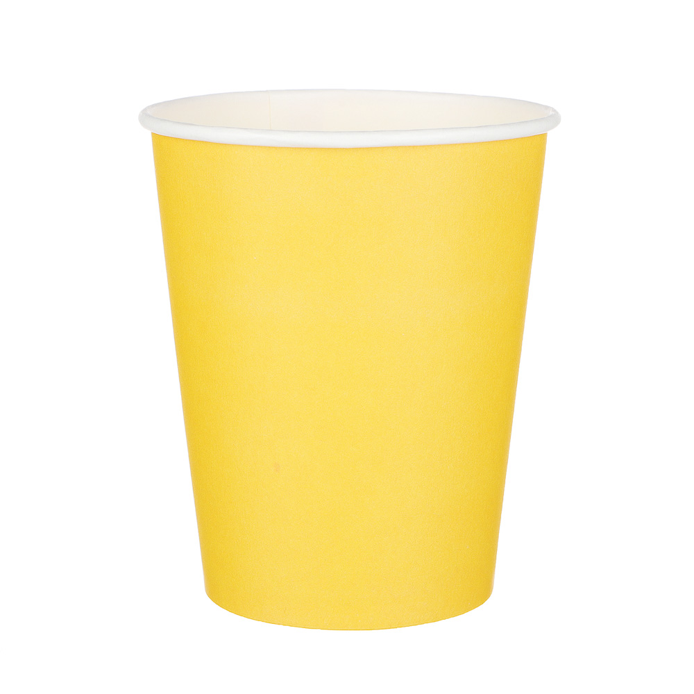 Бумажные стаканы, желтые, 6 шт - #1