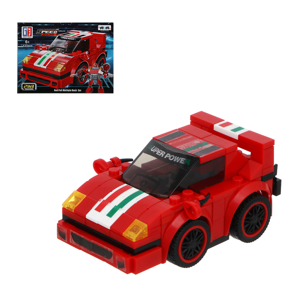 ИГРОЛЕНД Конструктор "Гоночные машинки", 117-123 дет., 21х4,3х15,5 см, ABS, 4 вида - #1