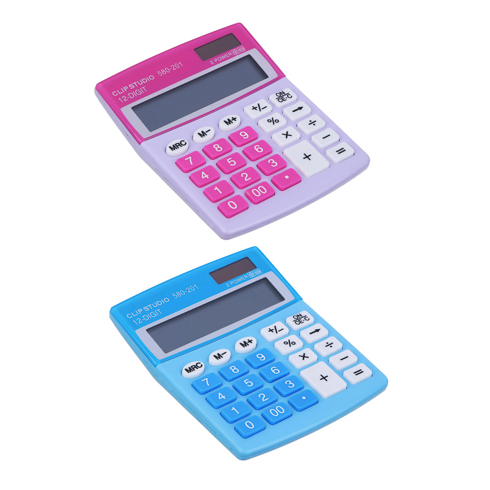 ClipStudio Калькулятор 12-разр. 10х12,5см, пластик, 2 цвета - #1