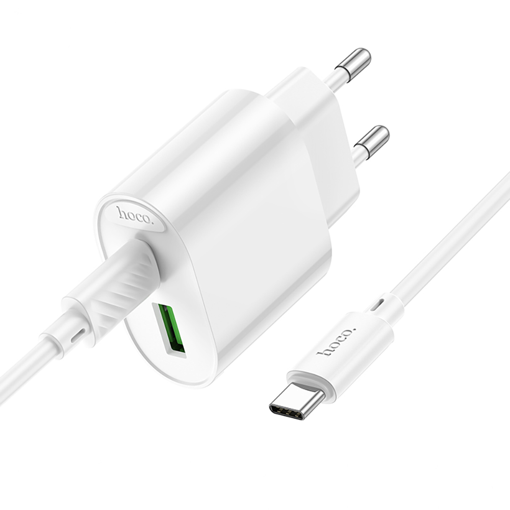 Комплект СЗУ hoco. модель C109A, PD20Вт+QC3.0, каб. C-C, белый - #5