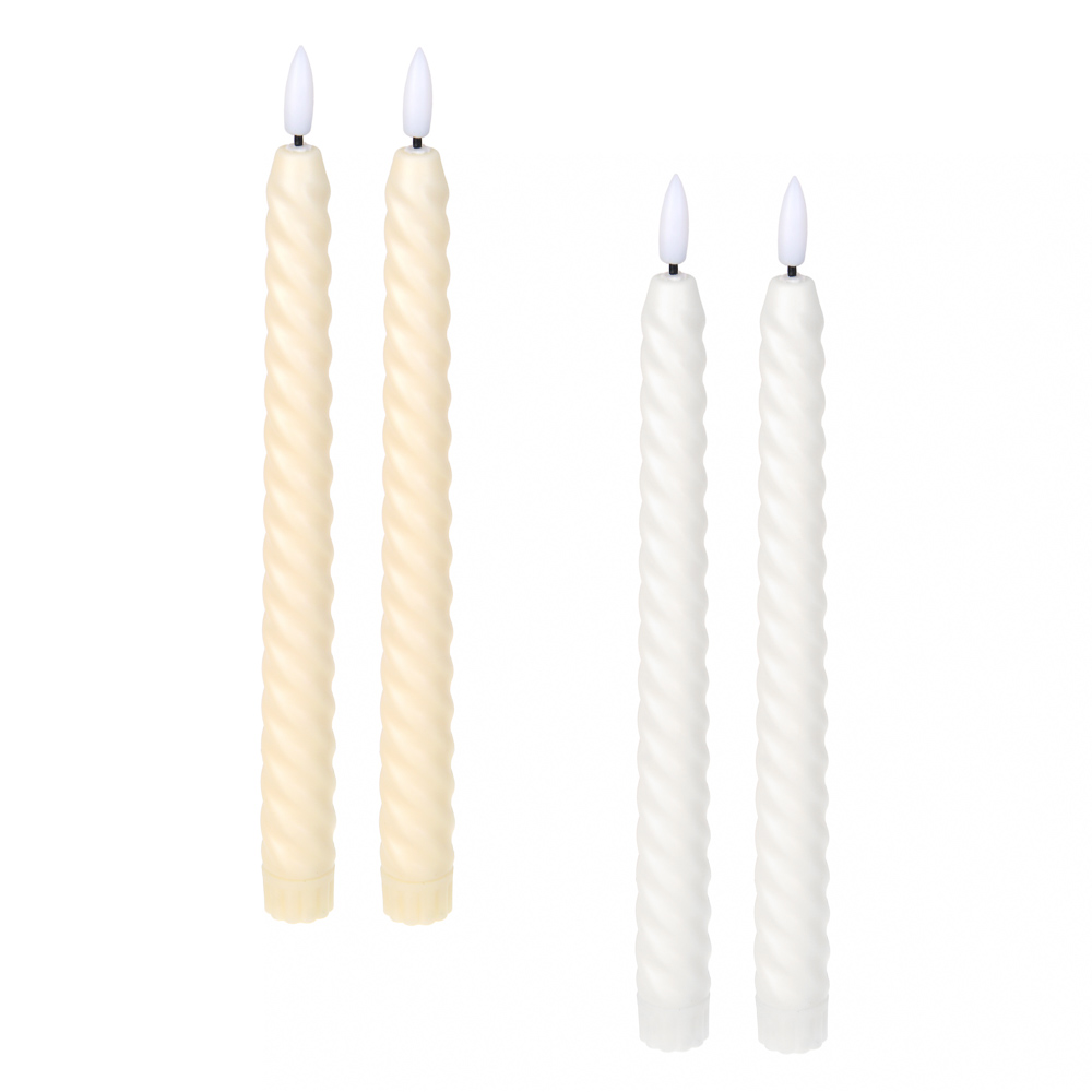 СНОУ БУМ Набор 2шт, светильник декор. LED в виде свечи, 25,5x2см, PP, 2хAAA, 1 режим, 2 дизайна - #1