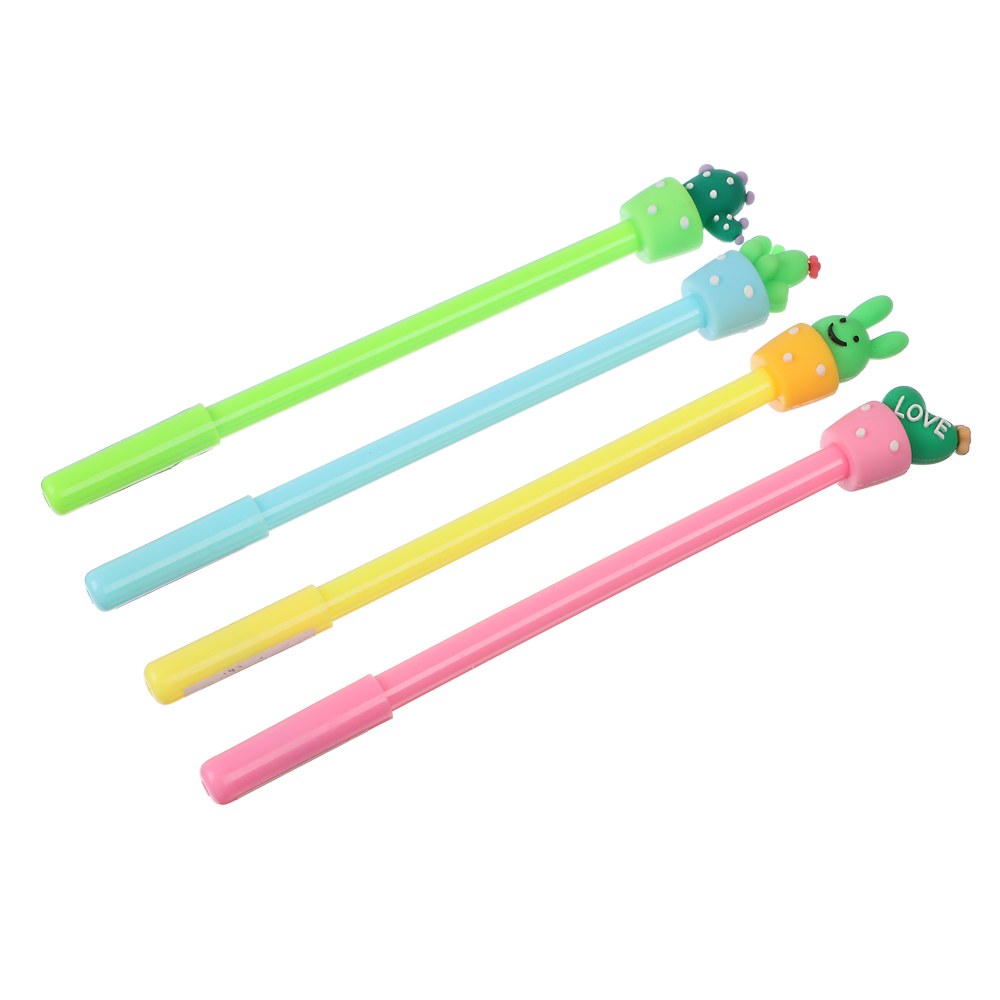 Ручка шариковая в форме кактусов, синяя, 4 дизайна, 17,5-18,5см, арт.2 - #1