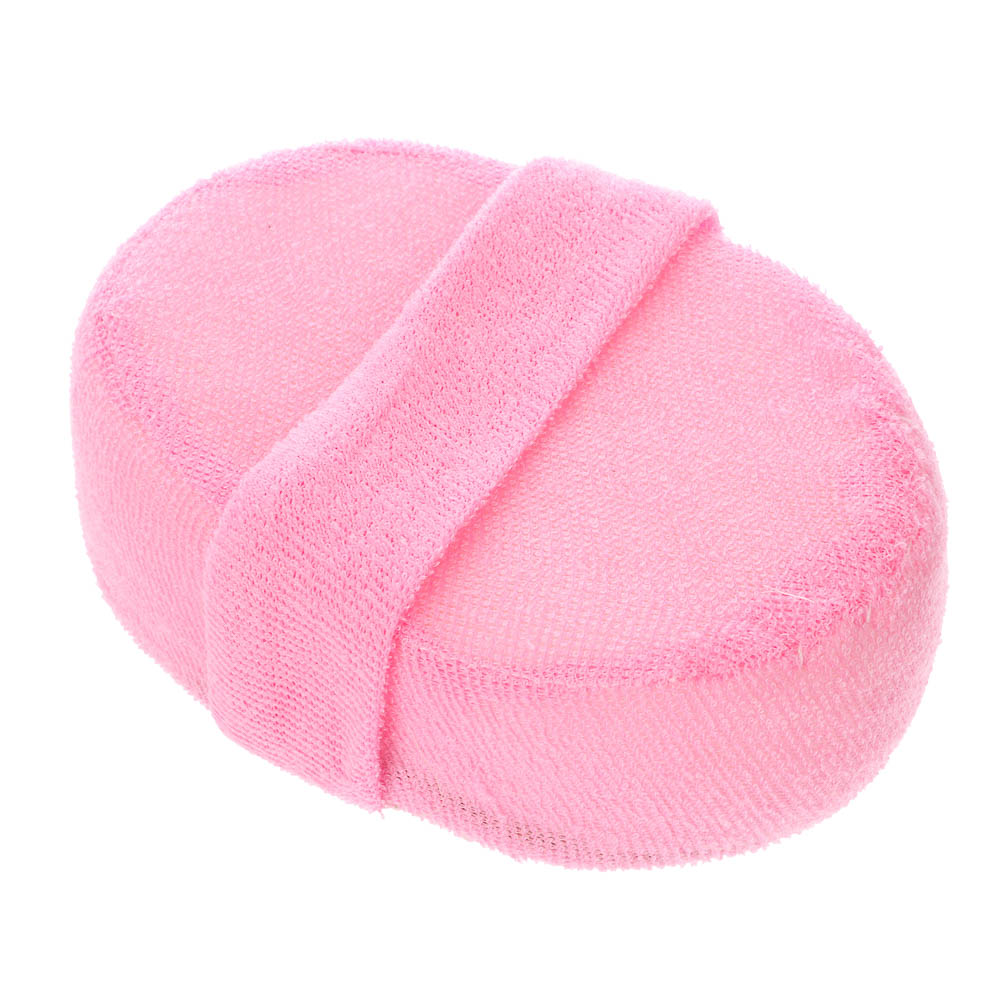 ЮL Мочалка банная объемная овальная на поролоне, рами, хлопок, 14,5х11х4,5см, 3 цвета, МЭ24-01 - #2