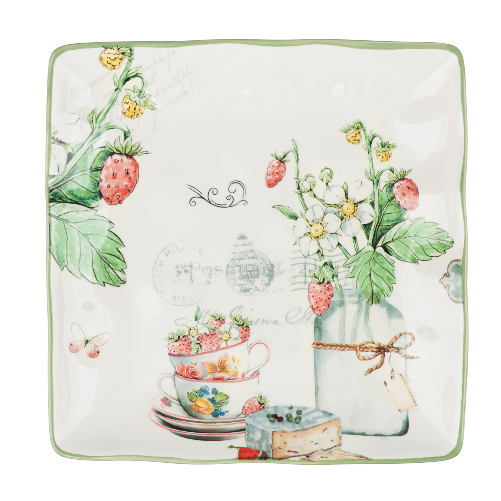 MILLIMI Земляника Блюдо квадратное, 22х22х3см, керамика - #1