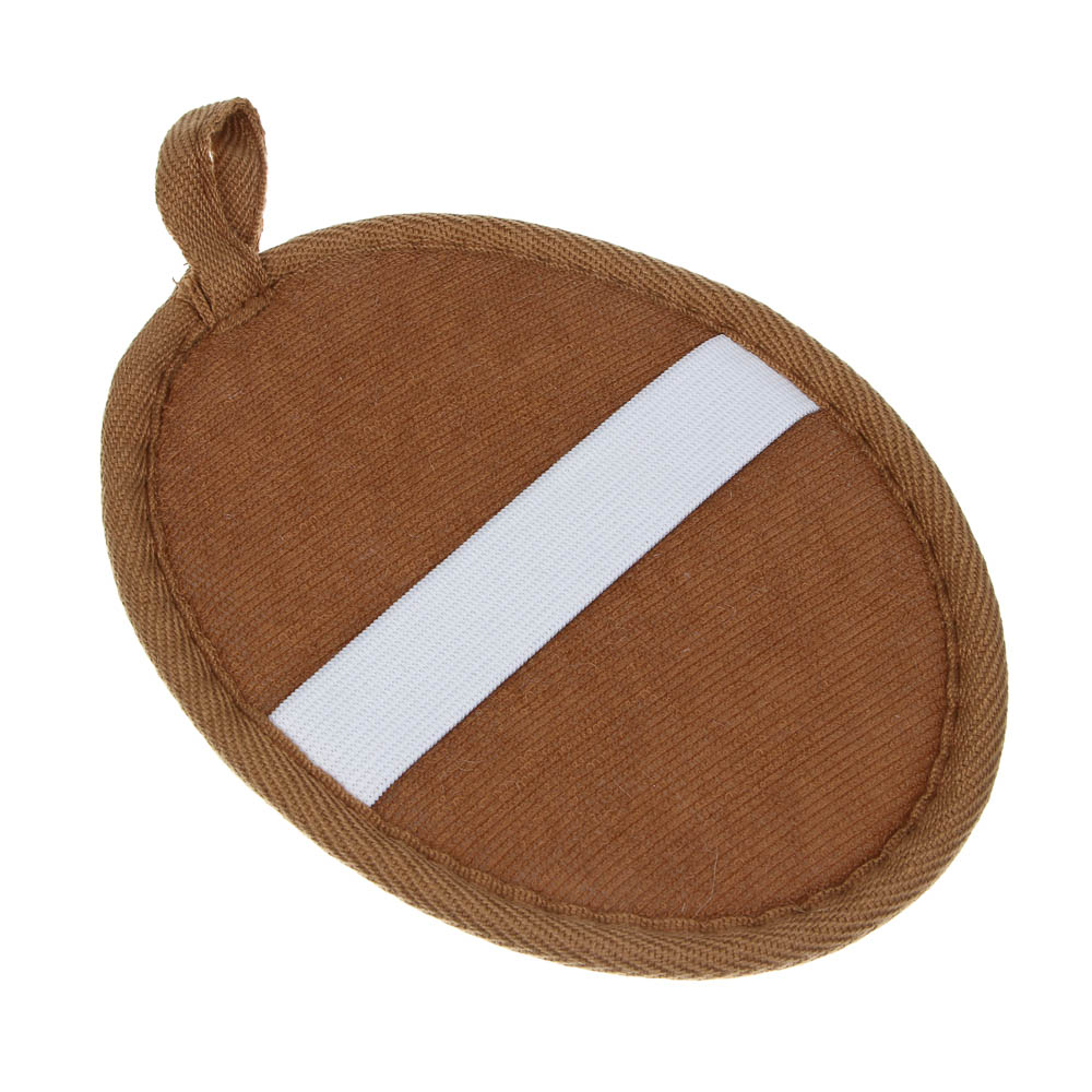 ЮL Мочалка спонж банная овальная на резинке с подвесом,рами,хлопок,поролон,17х13см,3 цв.,МЭ24-03 - #4