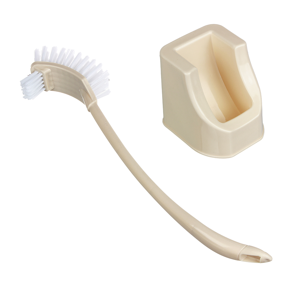 VETTA Ёрш для туалета с двойной щеткой для труднодоступных мест, пластик, 12х10,5х42,5см - #3