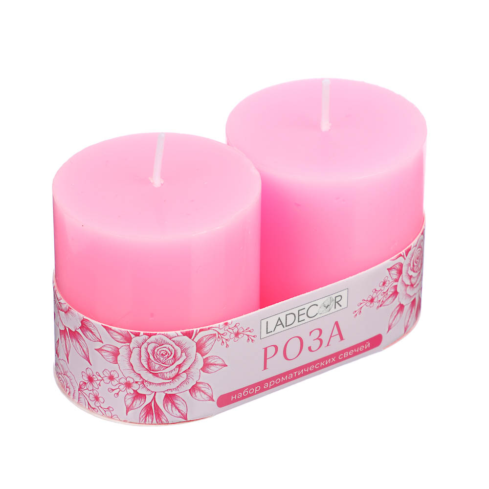 LADECOR Набор свечей, 2 шт, 5x5 см, парафин, 6 цветов - #3