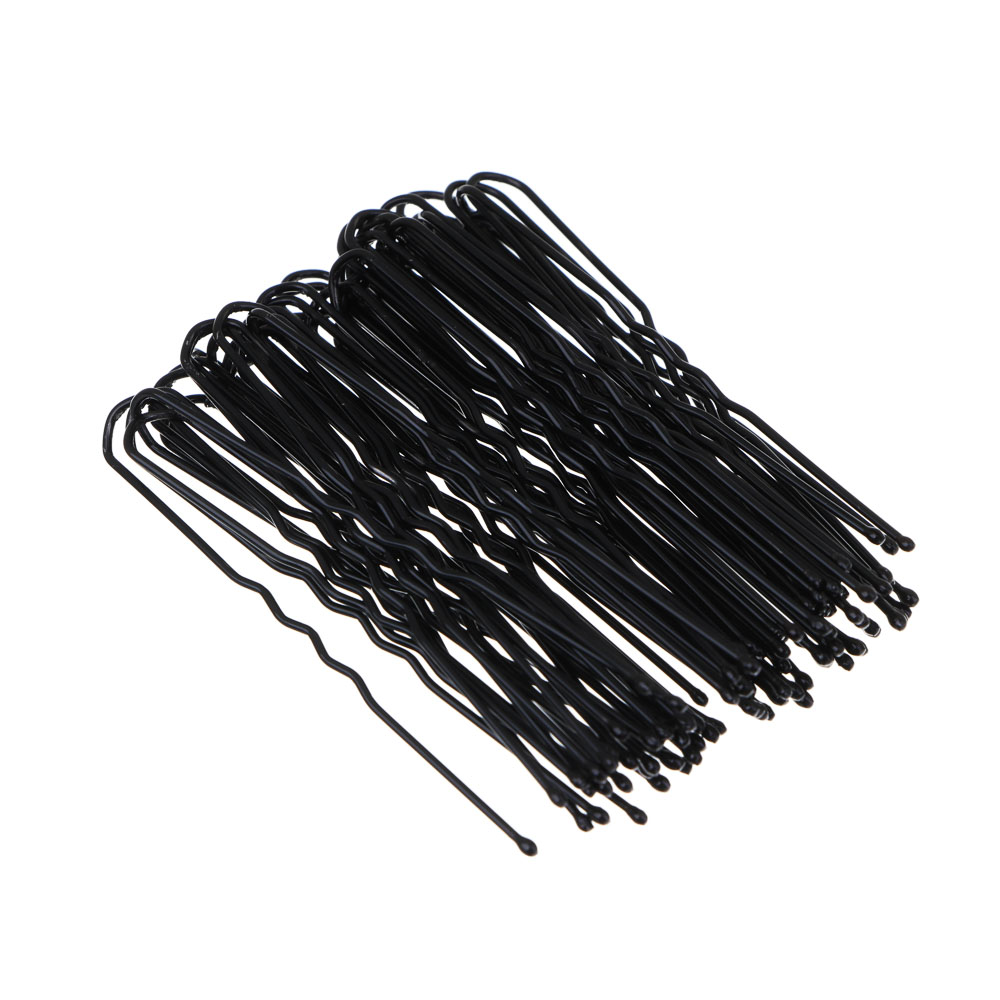 ЮНИLOOK Шпильки для волос 50шт, 6см, металл, черный, ACS-29 - #1