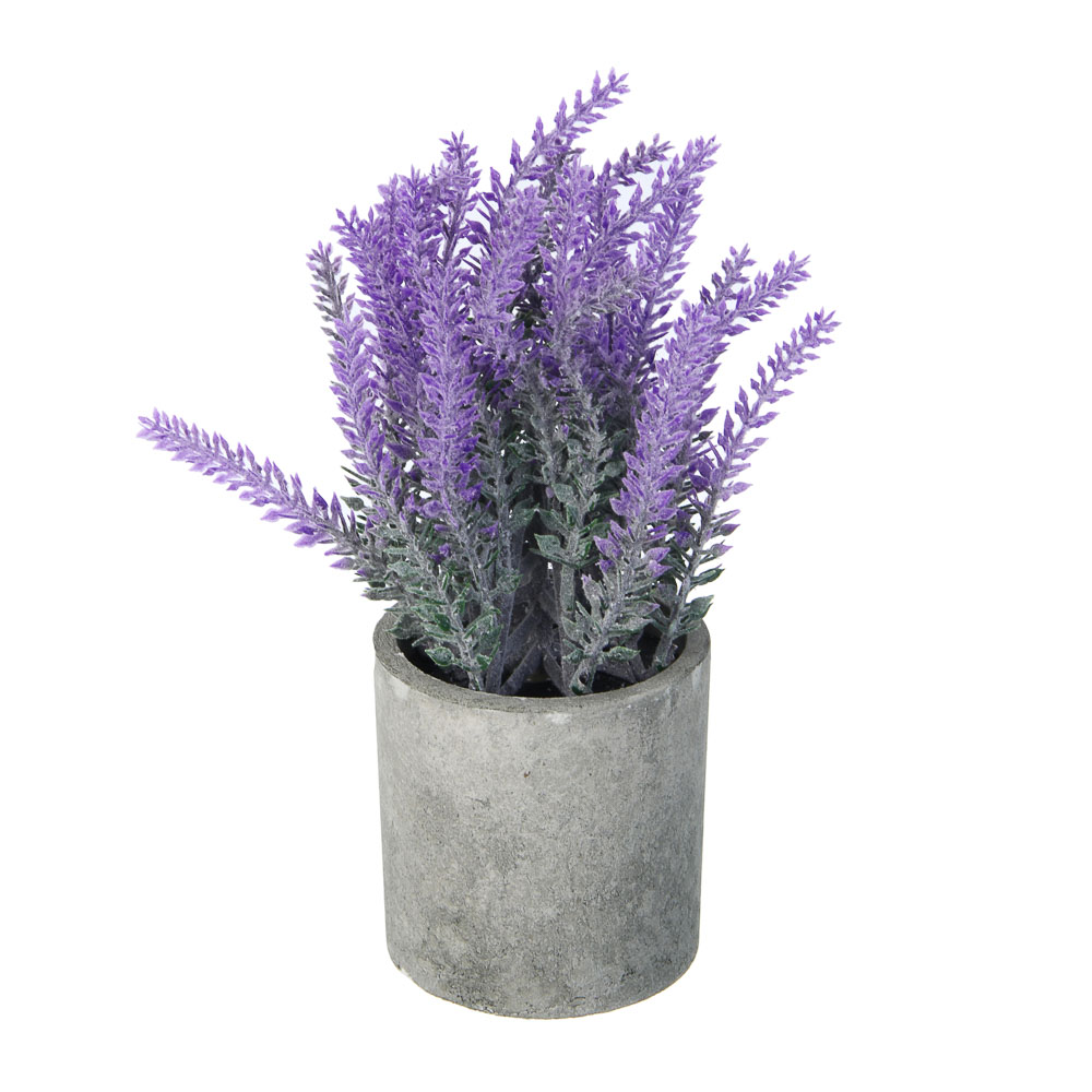 LADECOR Лаванда искусственная в кашпо, 7,5х20-21 см, пластик, целлюлоза - #2