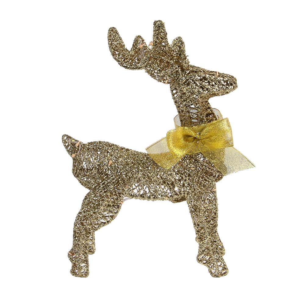 СНОУ БУМ Олень, 30 LED, 40 см, шампань, постоянное свечение - #2