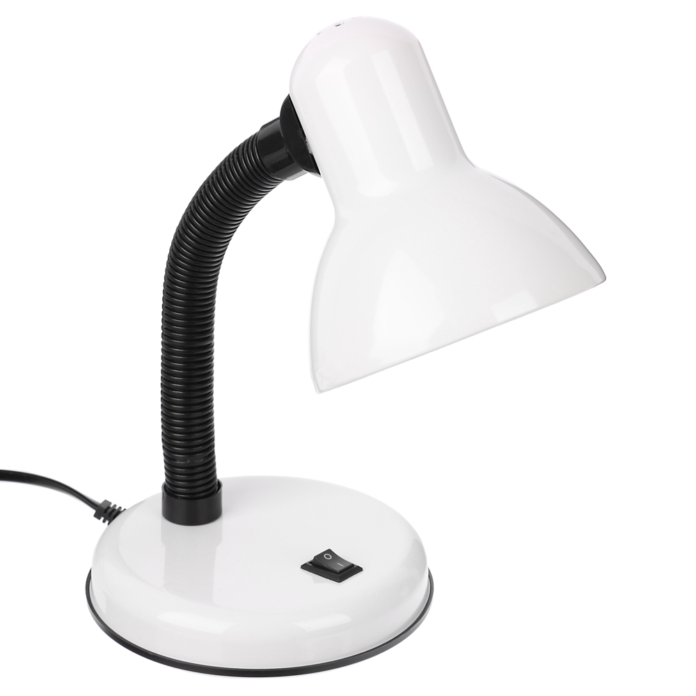 FORZA Лампа настольная, Е27, 28см, 40Вт, 220В, с выключателем, шнур 75 см, белый - #3