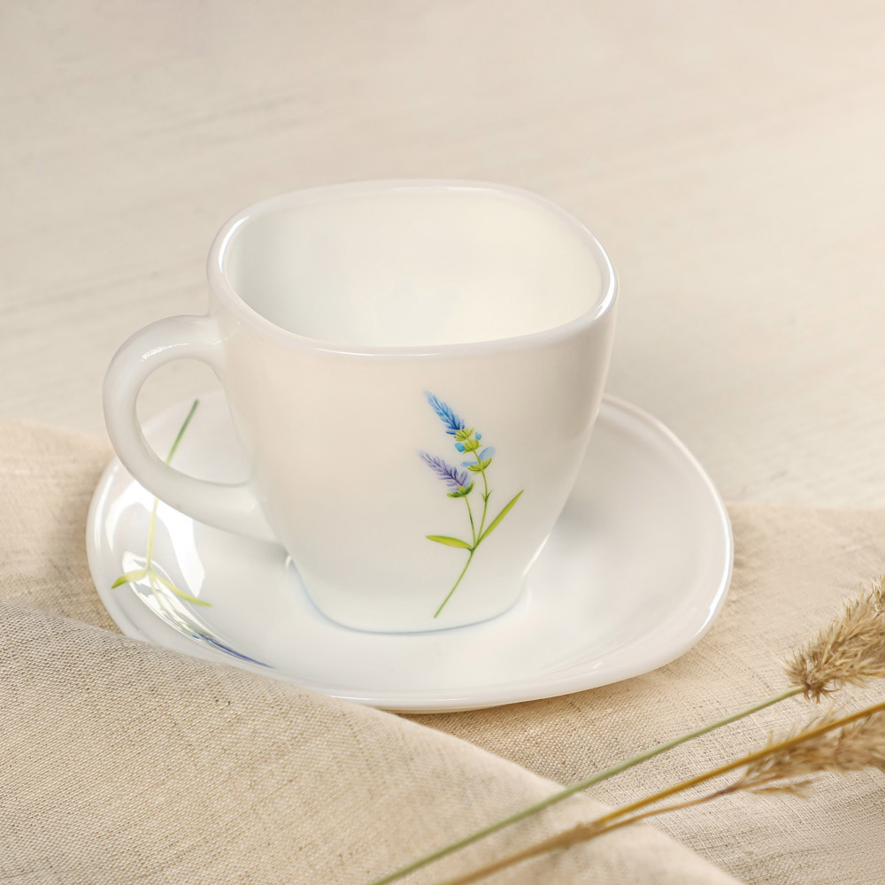 MILLIMI Касия Чайная пара (чашка 210мл., блюдце 14,5см) опаловое стекло, Н220302 - #5
