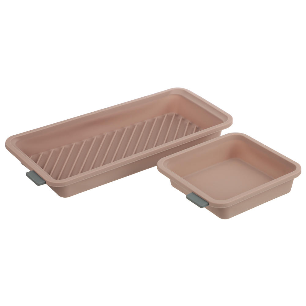 SATOSHI Набор форм для выпечки прямоугольных 2пр, 27,5х13х3,5см и 13,5х12,5х3,5 см, силикон - #1