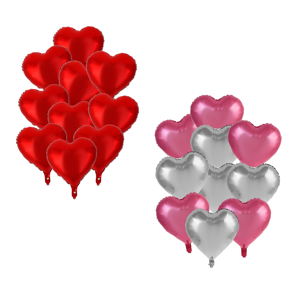 Набор воздушных шаров тм Fntastic "Сердечки" 46 см, 10 шт, фольгированные, 2 вида - #1