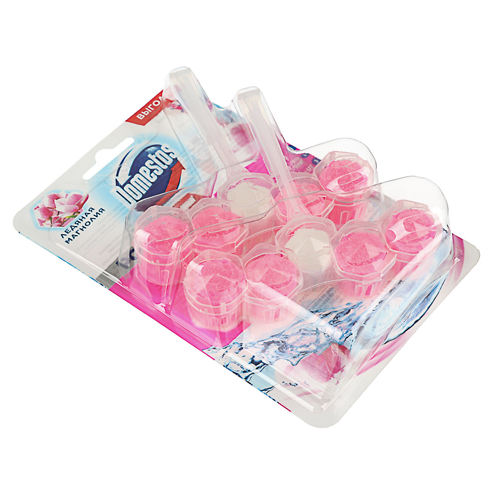 Блок для очищения унитаза DOMESTOS POWER 5 ДУО Свежесть лайма, ледяная магнолия, 2x55г - #3