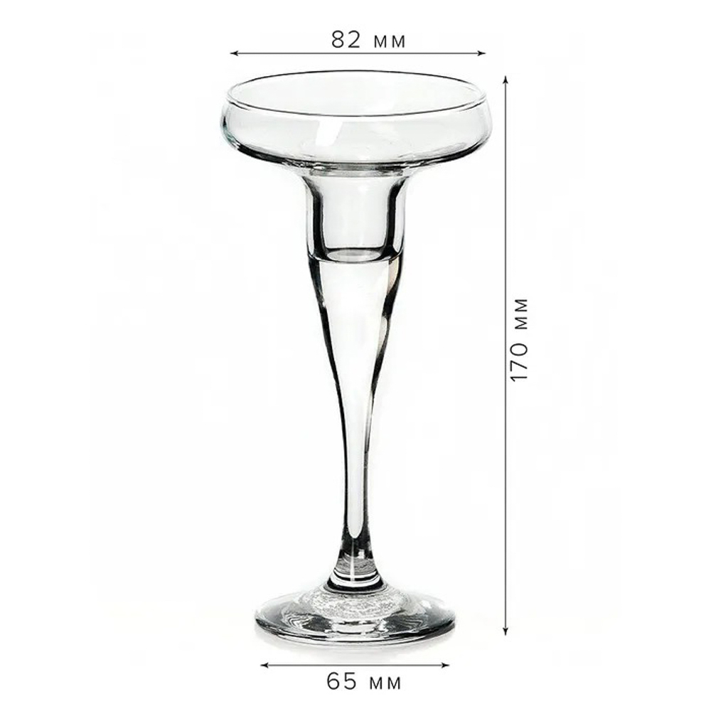 PASABAHCE Подсвечник на ножке D=8,5см H-17см, стекло, арт. 44021SLB - #2
