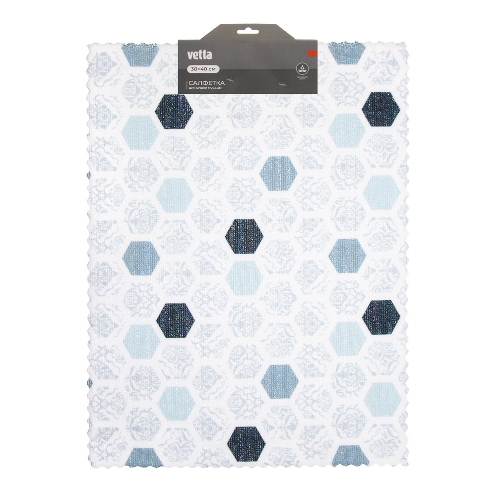 Салфетка для сушки посуды тм VETTA, 30x40см, микрофибра, 260г/кв.м. - #6