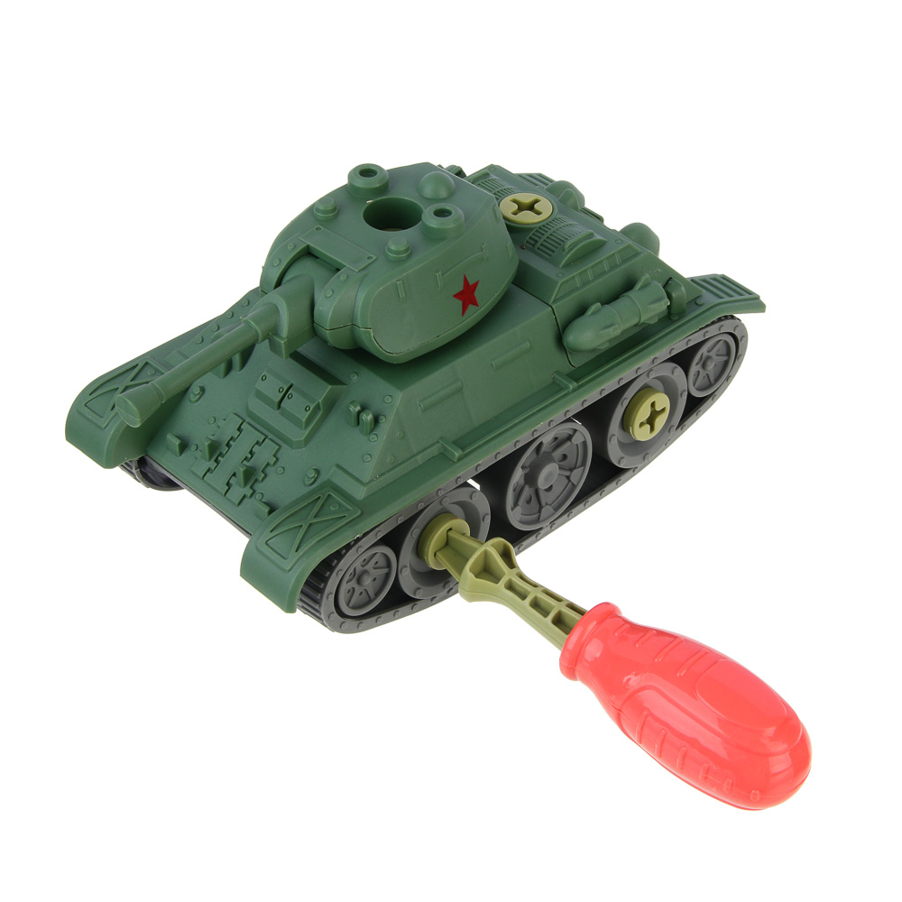 BY Русские Супергерои  УВЗ Танк-конструктор Т-34, отвертка, 11x13x20 см., PP - #7