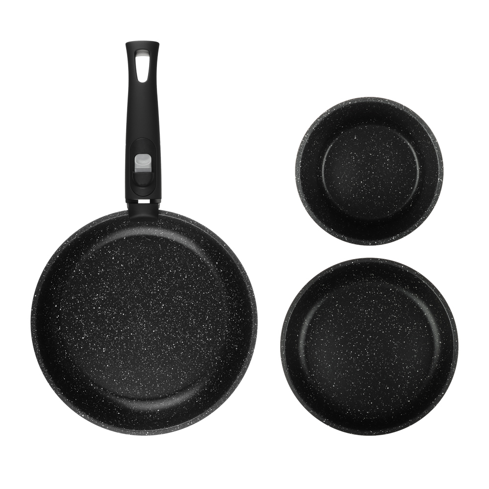 SATOSHI Нера Наб.пос. 4пр съемная ручка, ковш 1,3л, сковороды 20,24см, антиприг.мрамор, индукция - #2