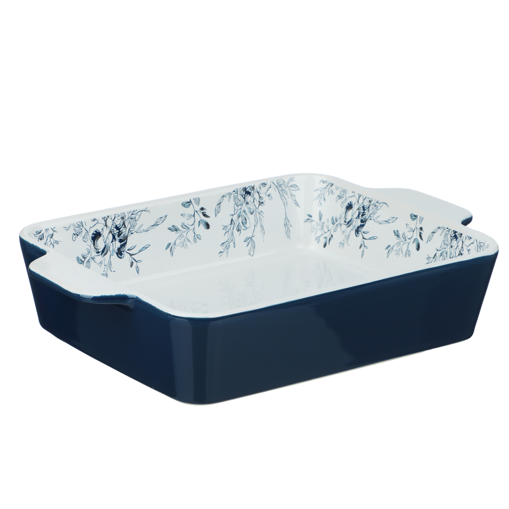 Форма для запекания и сервировки прямоугольная 28,2х19,5х5,8см тм MILLIMI цветы, керамика - #2