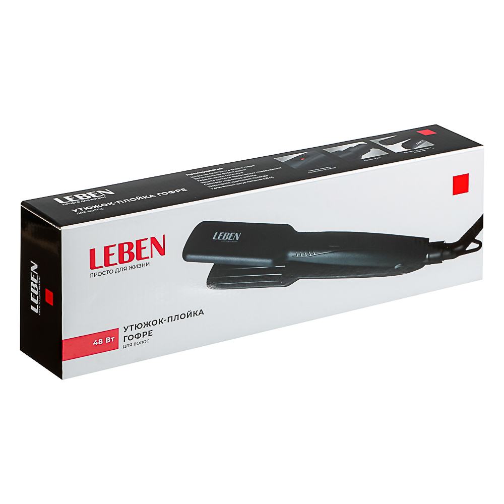 LEBEN Утюжок-плойка гофре для волос, керамическое покрытие - #5