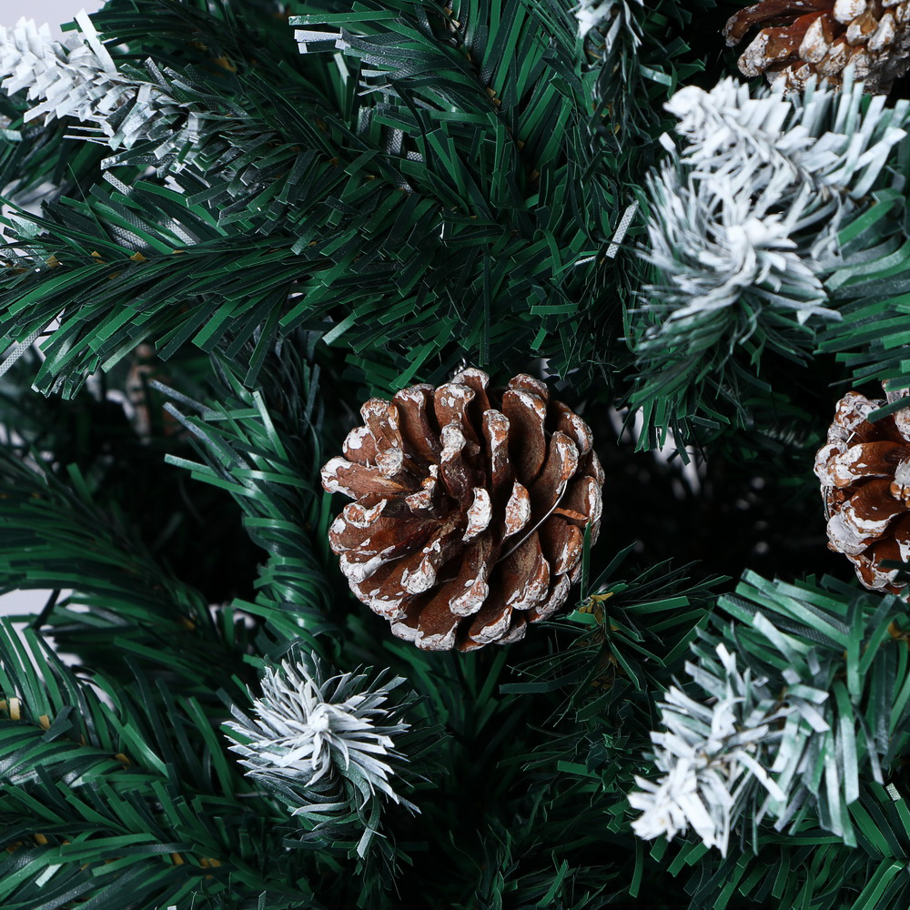 Ель искусственная с заснеженными кончиками и шишками 180см, 585 веток, ПВХ, 26-29 - #2