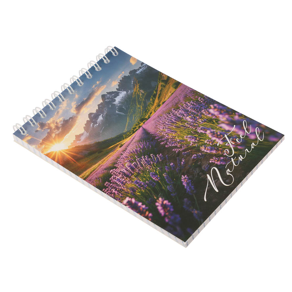 Блокнот А6, 40 листов, офсет, обложка картон, спираль, в клетку, 9 диз. - #6