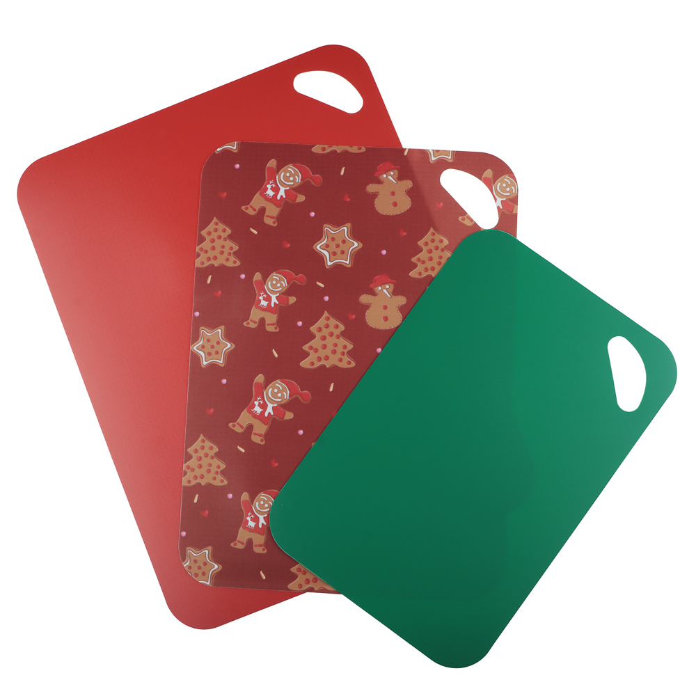 Набор досок разделочных гибких 3шт "Новогодний" 38х29см, 33,5х24см, 29х19см, пластик - #2