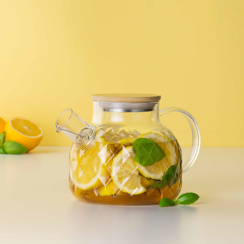 VETTA Чайник заварочный 1000мл, с металл.фильтром, бамбуковая крышка, стекло - #7