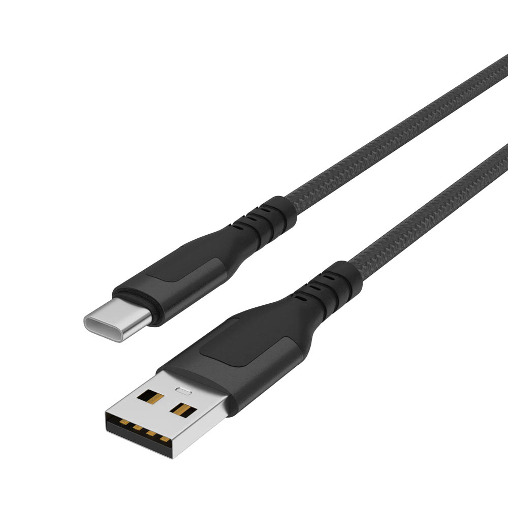 BY Кабель для зарядки Satiny Type-C, 1,5м, Быстрая зарядка 3А, QC, PD 20W, тканевый, черный - #4
