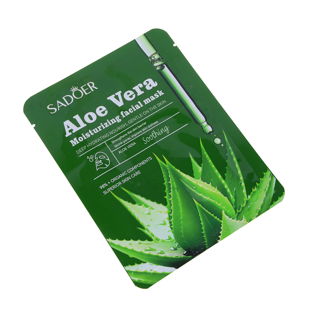 SADOER Маска тканевая успокаивающая, 25 гр, алоэ - #2